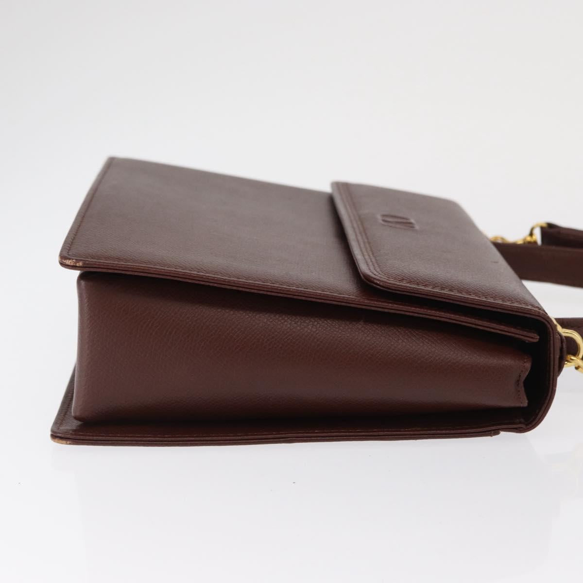 VALENTINO Hand Bag Leather 2way Brown Gold Auth bs32494