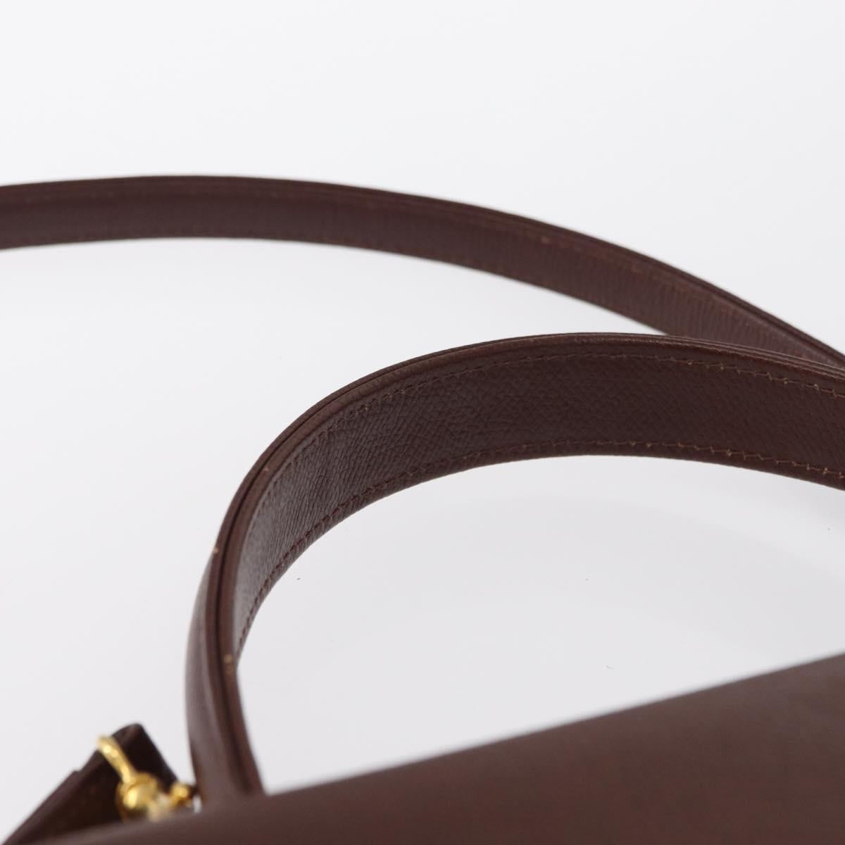 VALENTINO Hand Bag Leather 2way Brown Gold Auth bs32494