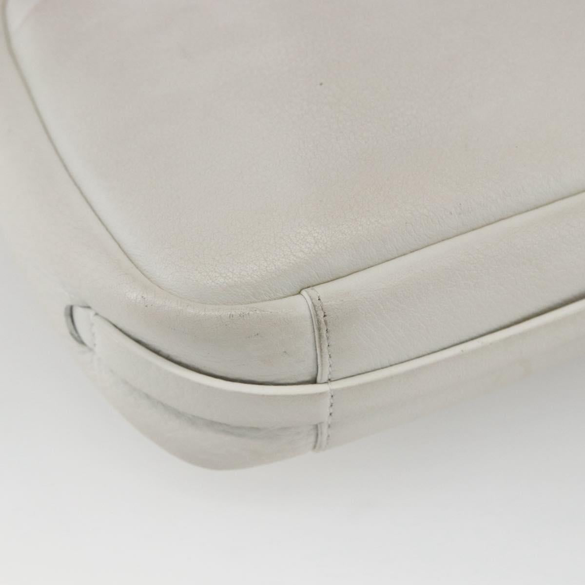 BALENCIAGA Shoulder Bag Leather White Silver 489812 Auth bs32497