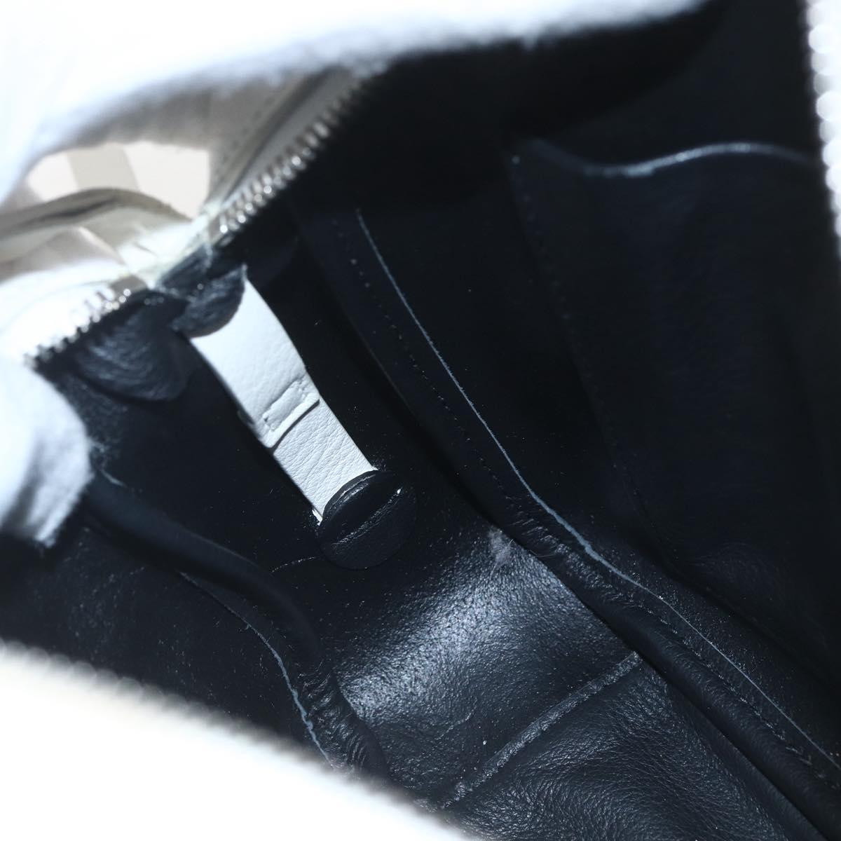 BALENCIAGA Shoulder Bag Leather White Silver 489812 Auth bs32497