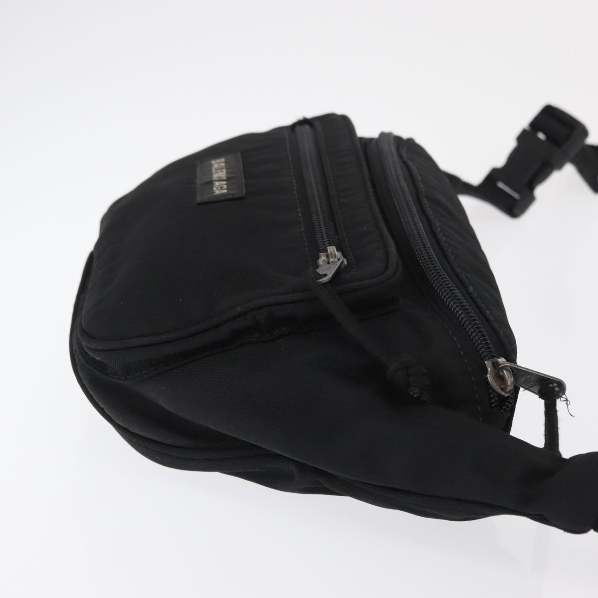 BALENCIAGA Body Bag Canvas Black 482389 Auth bs32498