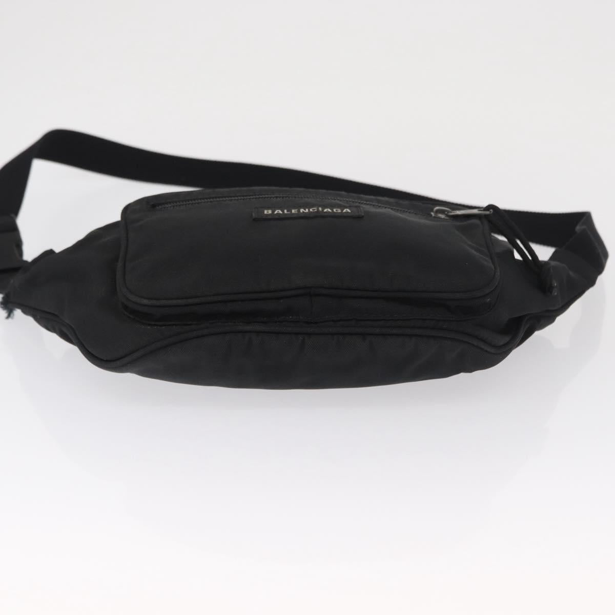 BALENCIAGA Body Bag Canvas Black 482389 Auth bs32498