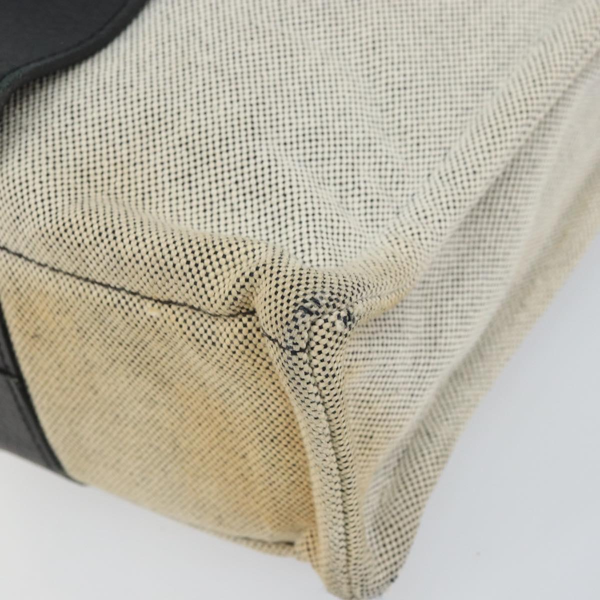 HERMES Sac Arne MM Hand Bag Canvas Gray Silver Auth bs32502