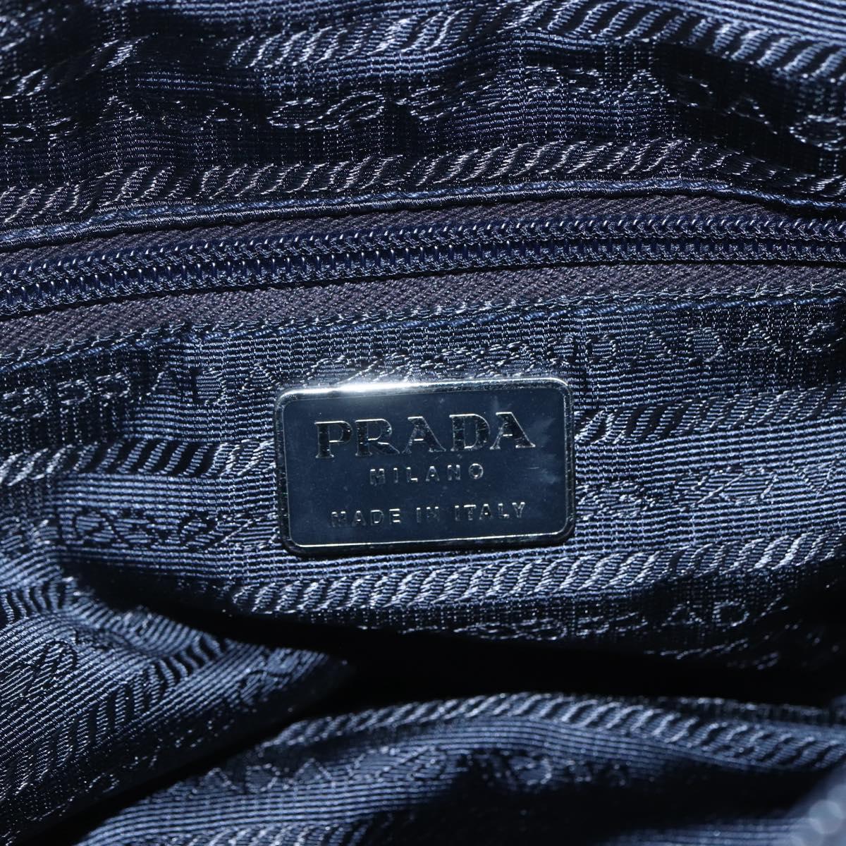 PRADA Shoulder Bag Nylon Navy Silver Auth bs32507