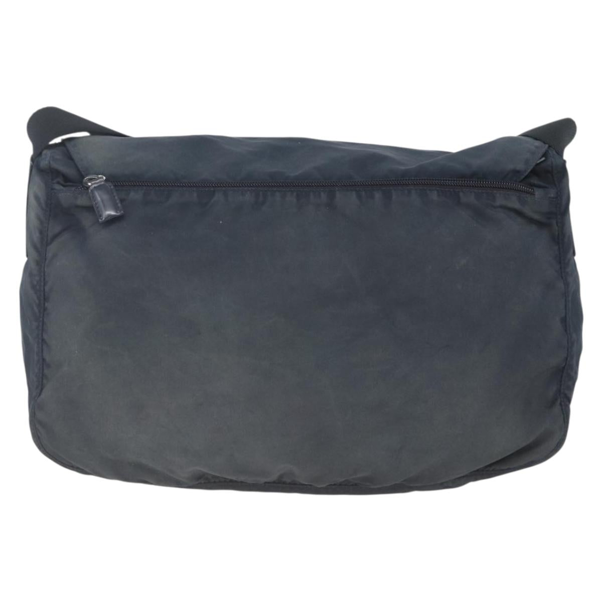 PRADA Shoulder Bag Nylon Navy Silver Auth bs32507