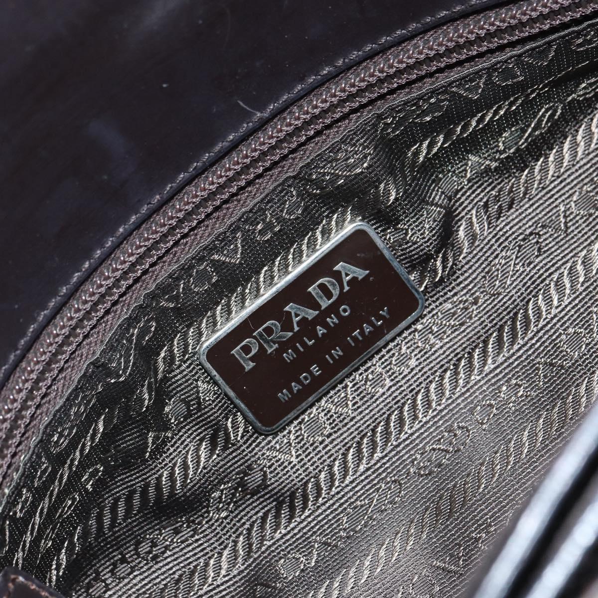 PRADA Hand Bag Canvas Beige Silver Auth bs32512