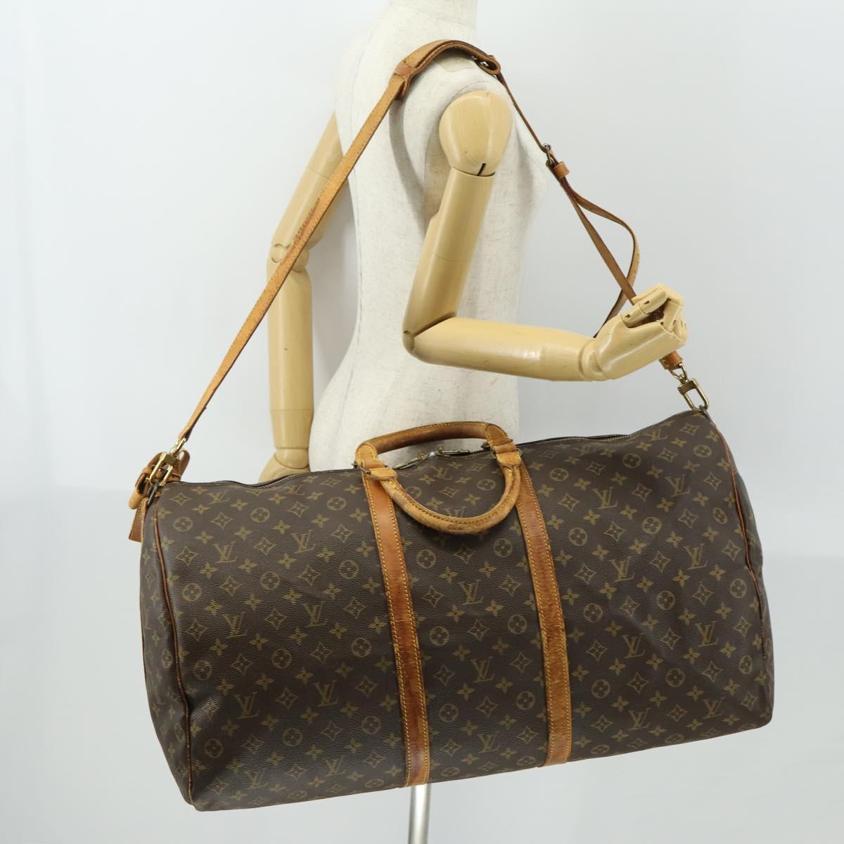 LOUIS VUITTON Monogram Keepall Bandouliere 60 Boston Bag M41412 LV Auth bs32518