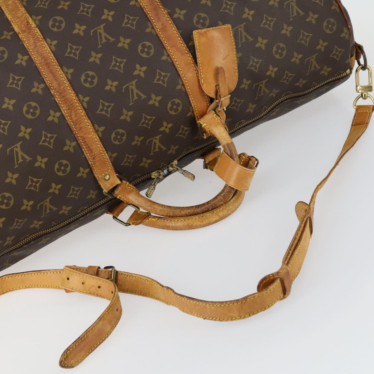 LOUIS VUITTON Monogram Keepall Bandouliere 60 Boston Bag M41412 LV Auth bs32518
