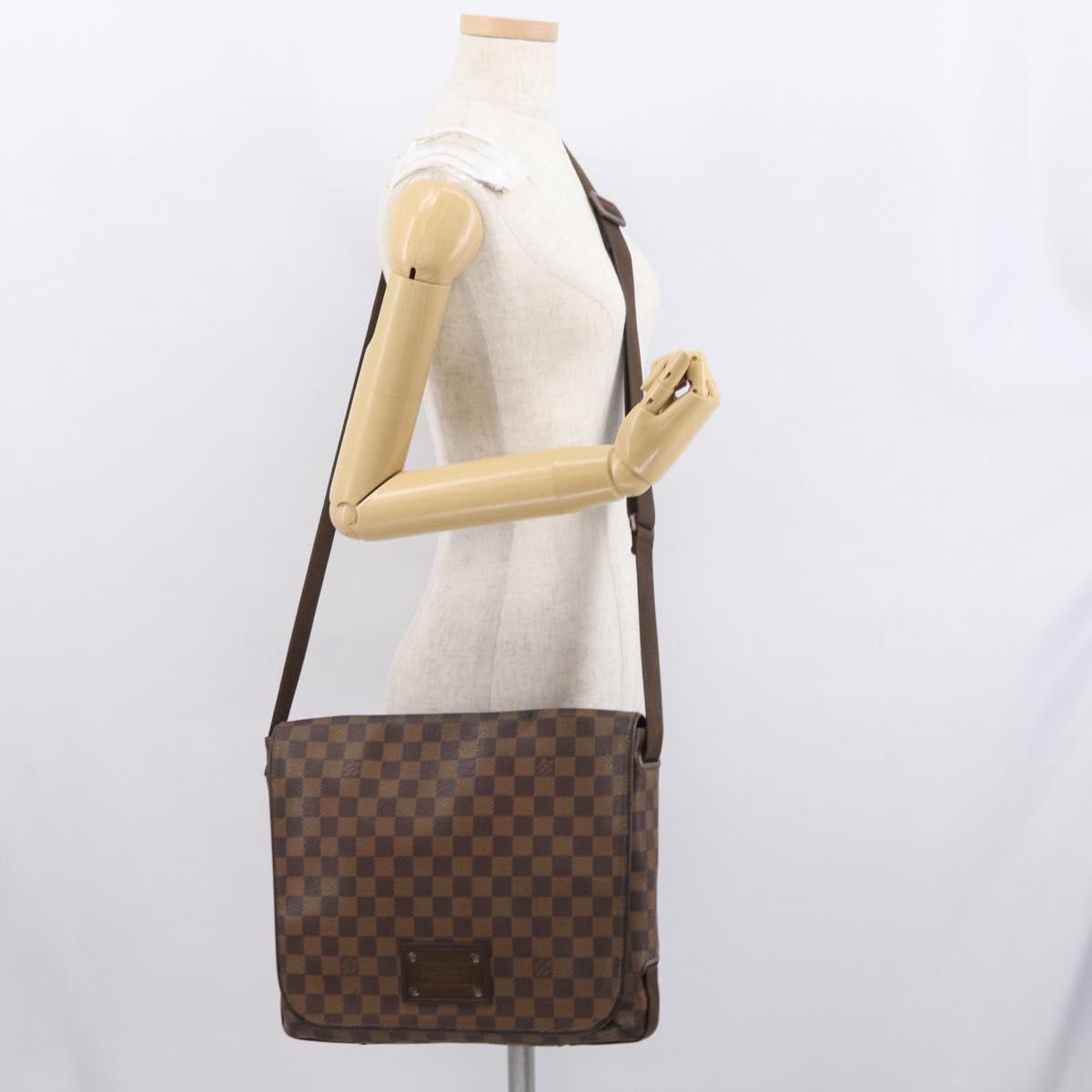 LOUIS VUITTON Damier Ebene Brooklyn MM Shoulder Bag N51211 LV Auth bs32525