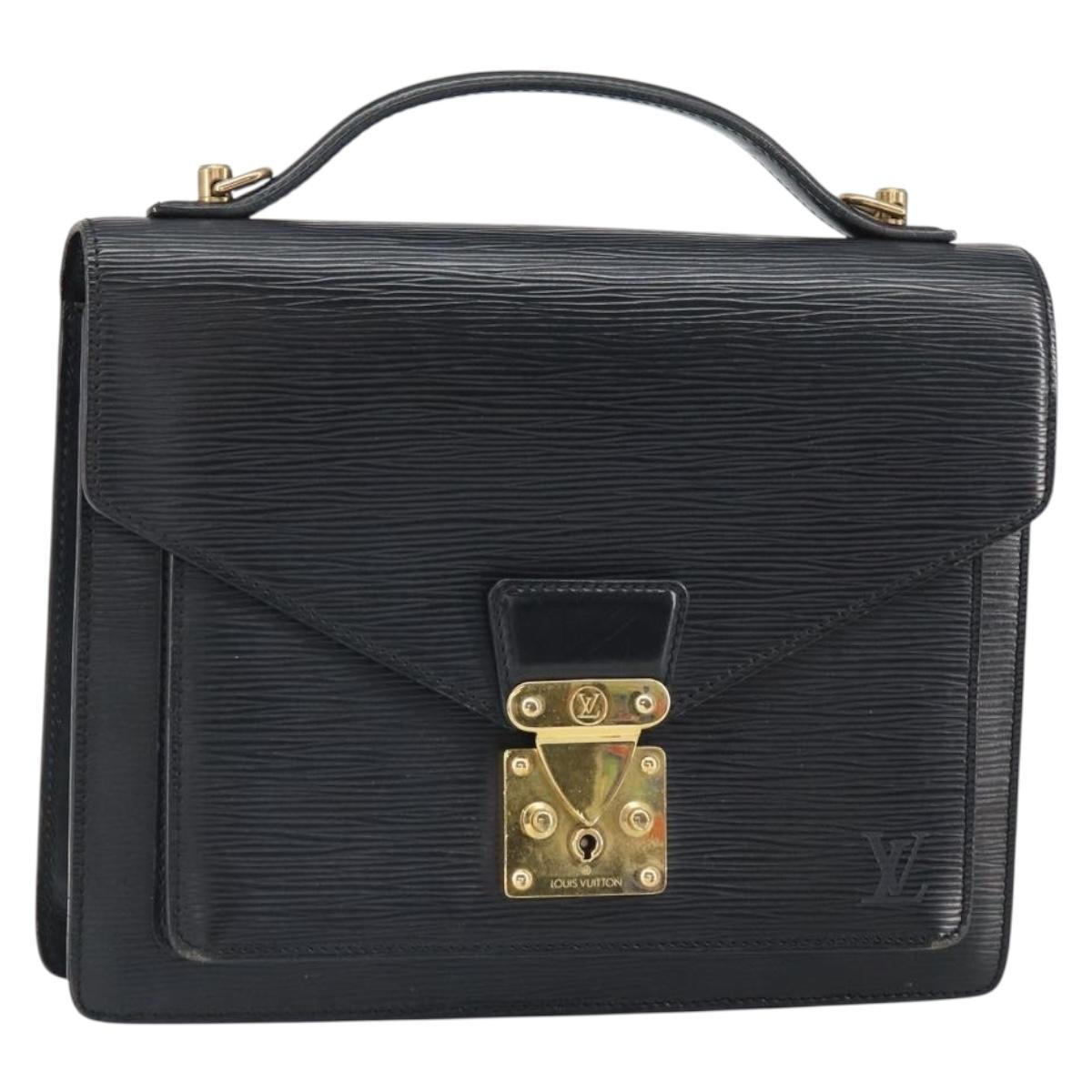 LOUIS VUITTON Epi Monceau 28 Hand Bag Black M52122 LV Auth bs32535