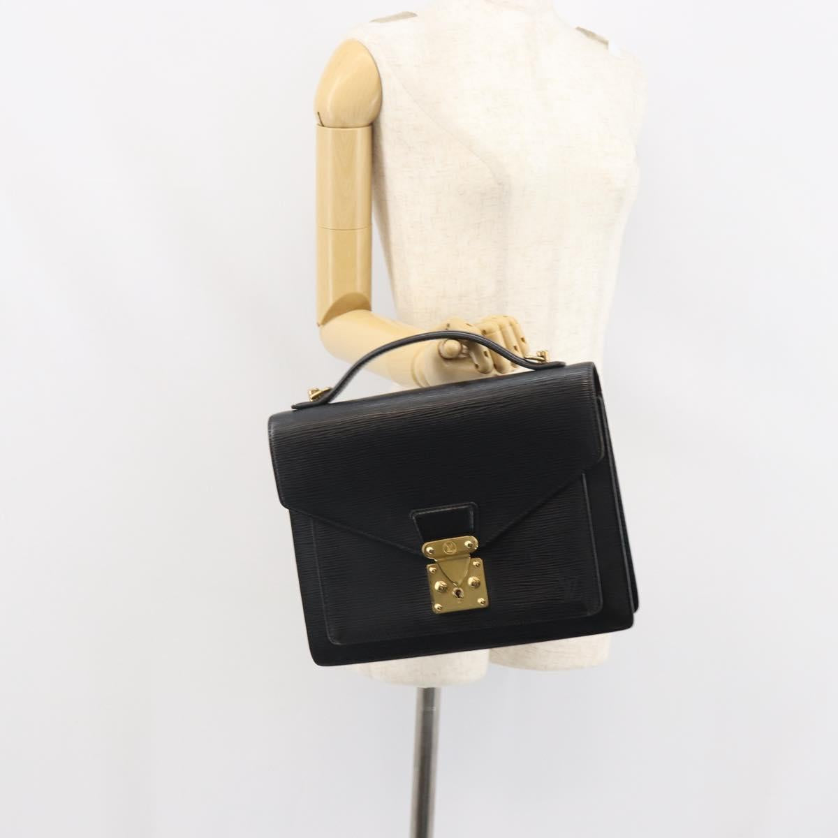 LOUIS VUITTON Epi Monceau 28 Hand Bag Black M52122 LV Auth bs32535