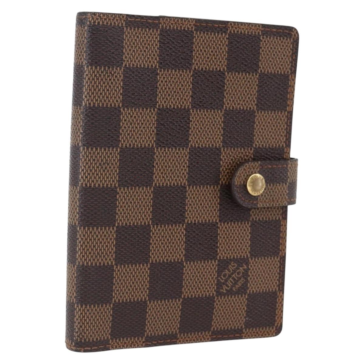 LOUIS VUITTON Damier Ebene Agenda PM Day Planner Cover R20700 LV Auth bs32554