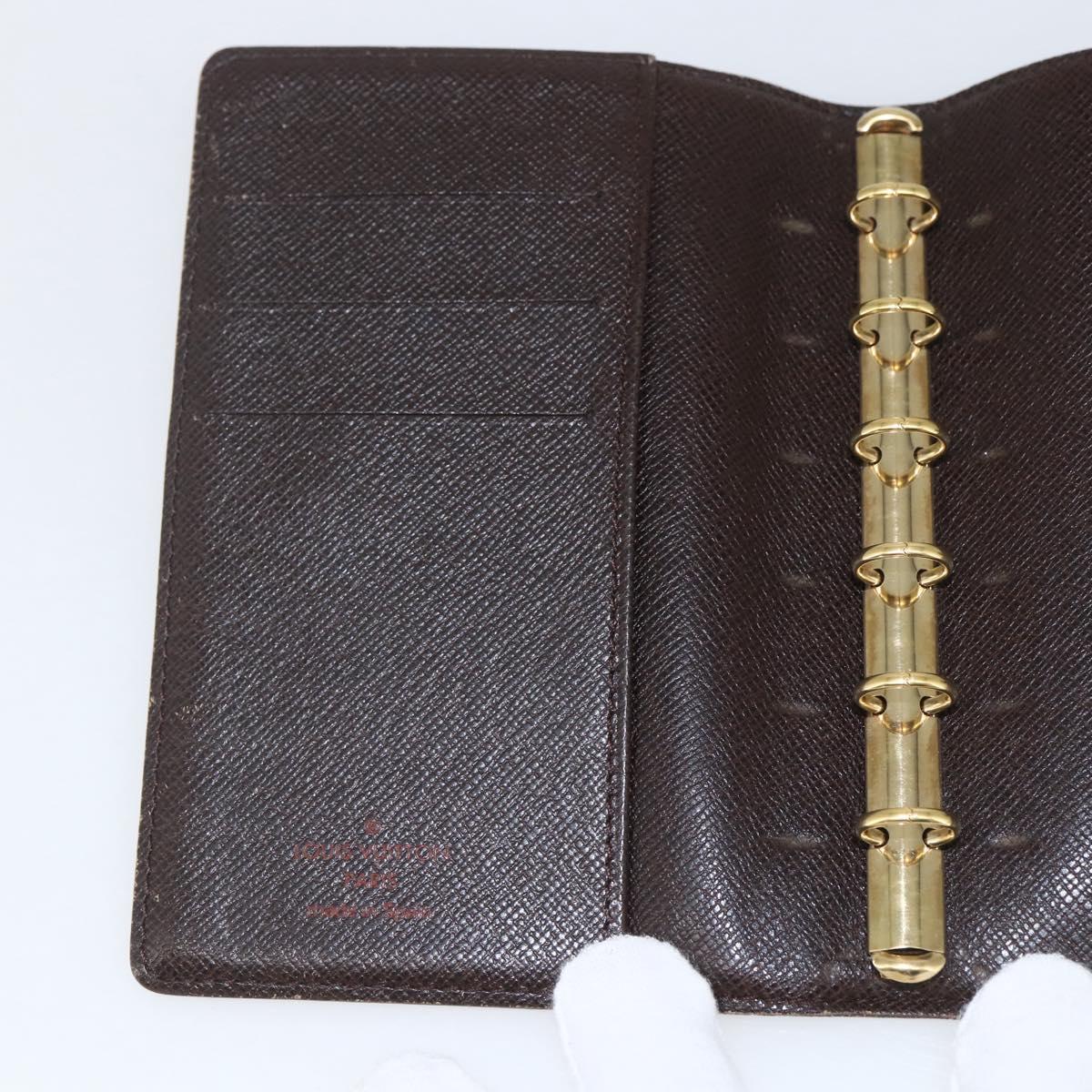 LOUIS VUITTON Damier Ebene Agenda PM Day Planner Cover R20700 LV Auth bs32554