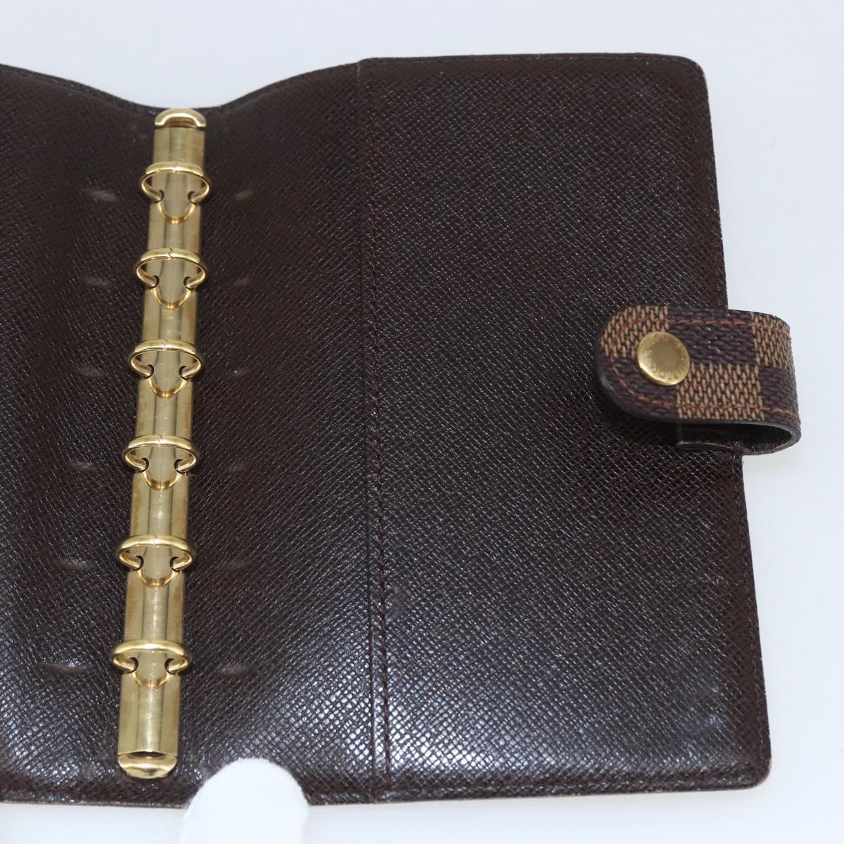 LOUIS VUITTON Damier Ebene Agenda PM Day Planner Cover R20700 LV Auth bs32554