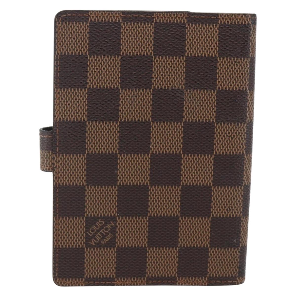 LOUIS VUITTON Damier Ebene Agenda PM Day Planner Cover R20700 LV Auth bs32554