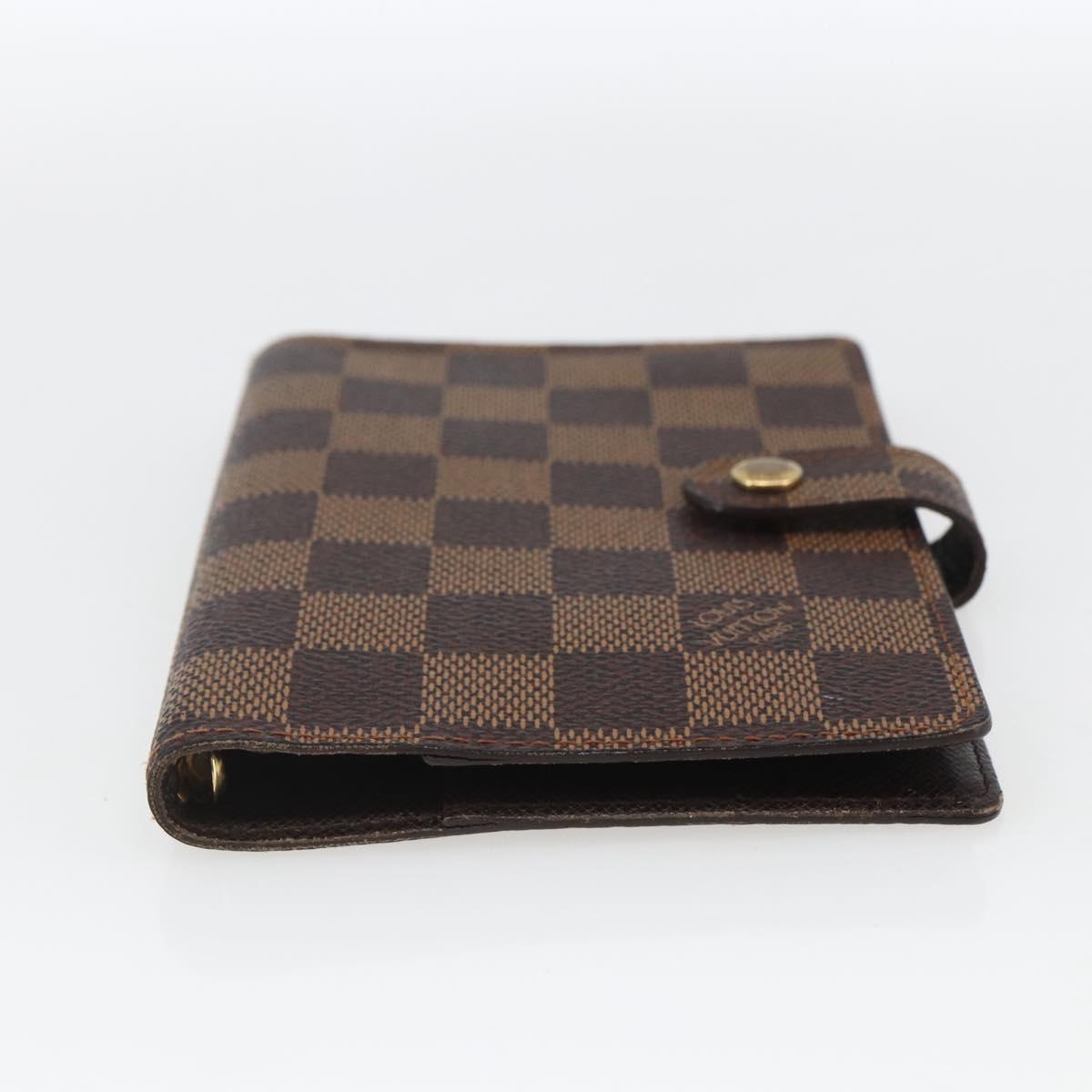 LOUIS VUITTON Damier Ebene Agenda PM Day Planner Cover R20700 LV Auth bs32554