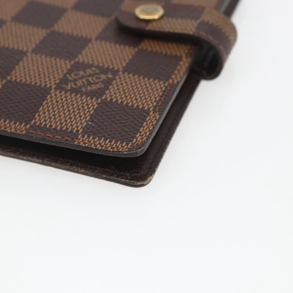 LOUIS VUITTON Damier Ebene Agenda PM Day Planner Cover R20700 LV Auth bs32554