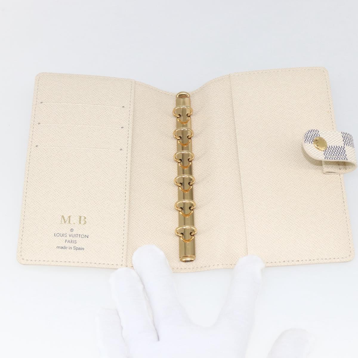 LOUIS VUITTON Damier Azur Agenda PM Day Planner Cover R20706 LV Auth bs32555