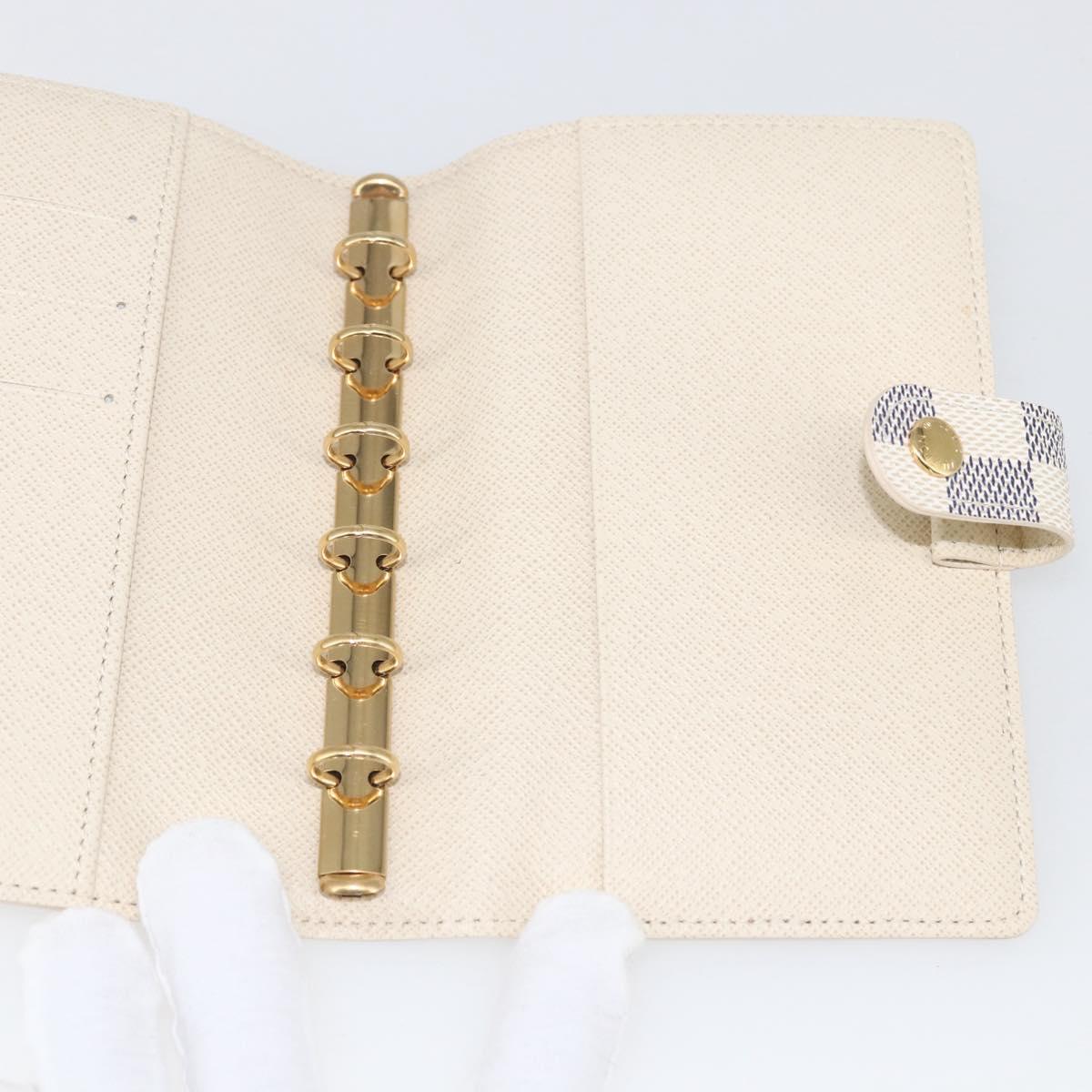 LOUIS VUITTON Damier Azur Agenda PM Day Planner Cover R20706 LV Auth bs32555