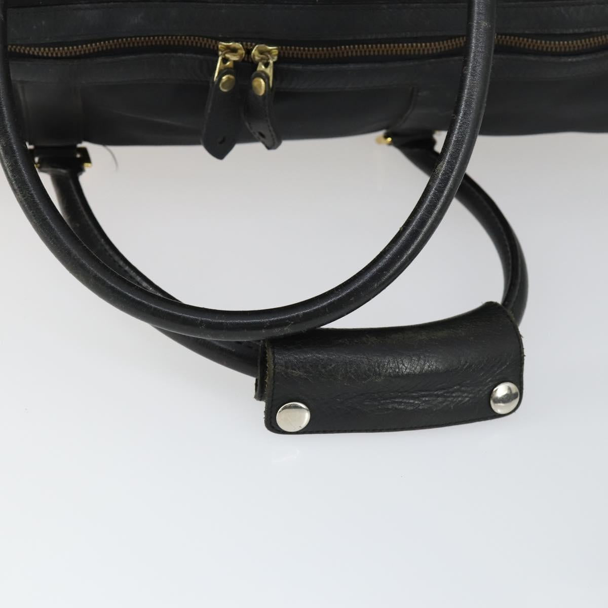 VERSACE Boston Bag Coated Canvas 2way Black Gold Auth bs32560