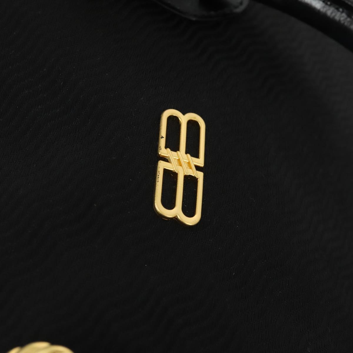 BALENCIAGA Boston Bag Nylon Black Gold Auth bs32561