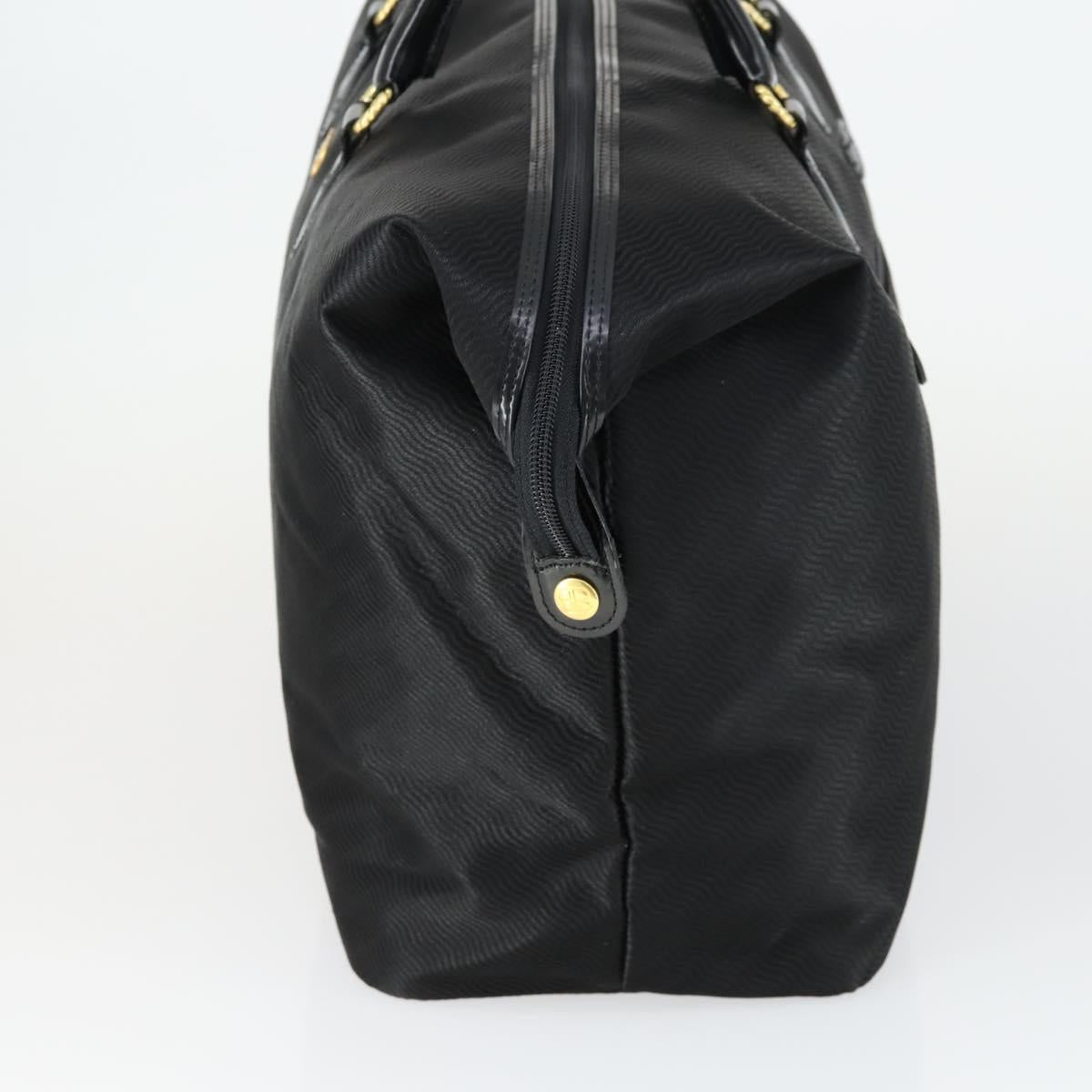 BALENCIAGA Boston Bag Nylon Black Gold Auth bs32561