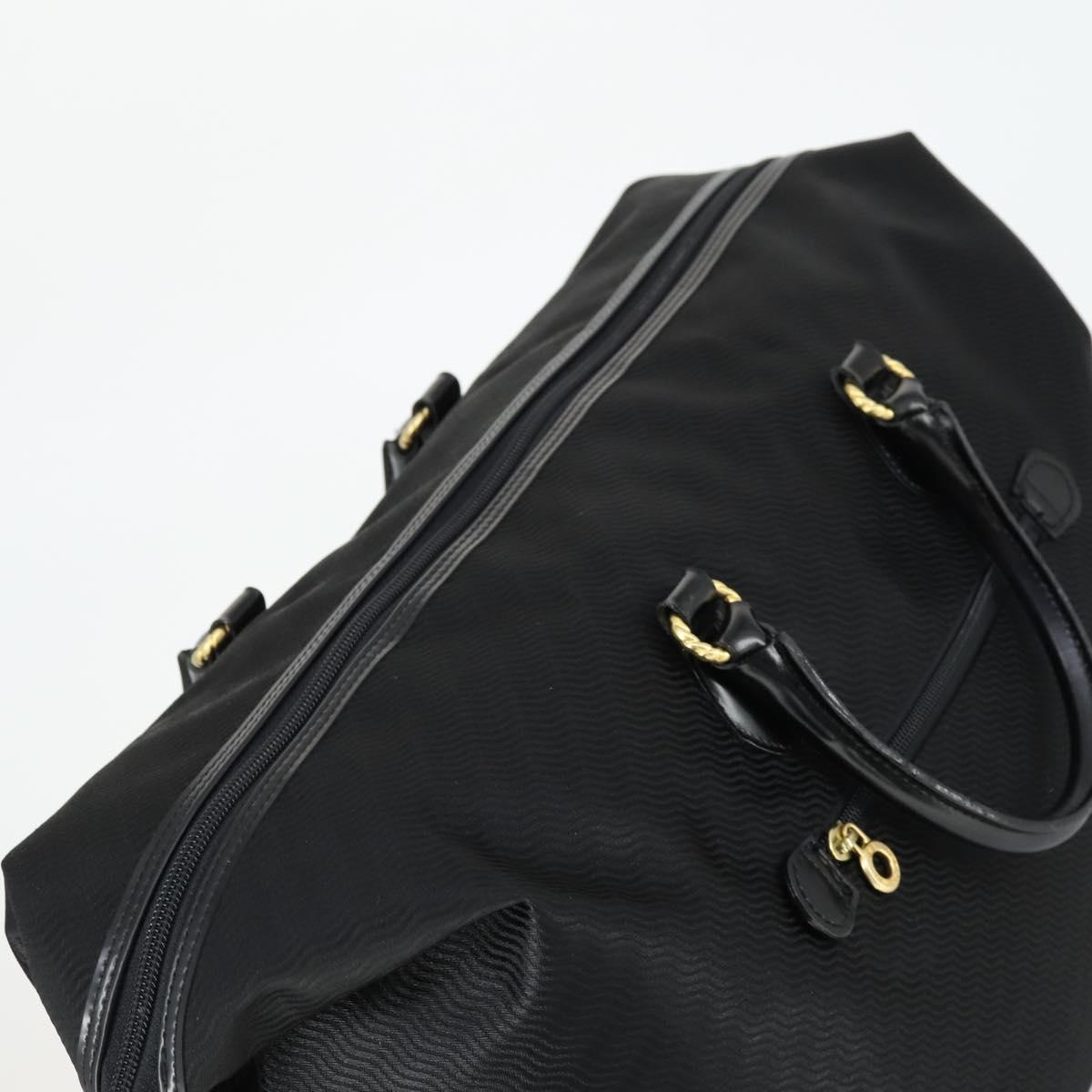BALENCIAGA Boston Bag Nylon Black Gold Auth bs32561