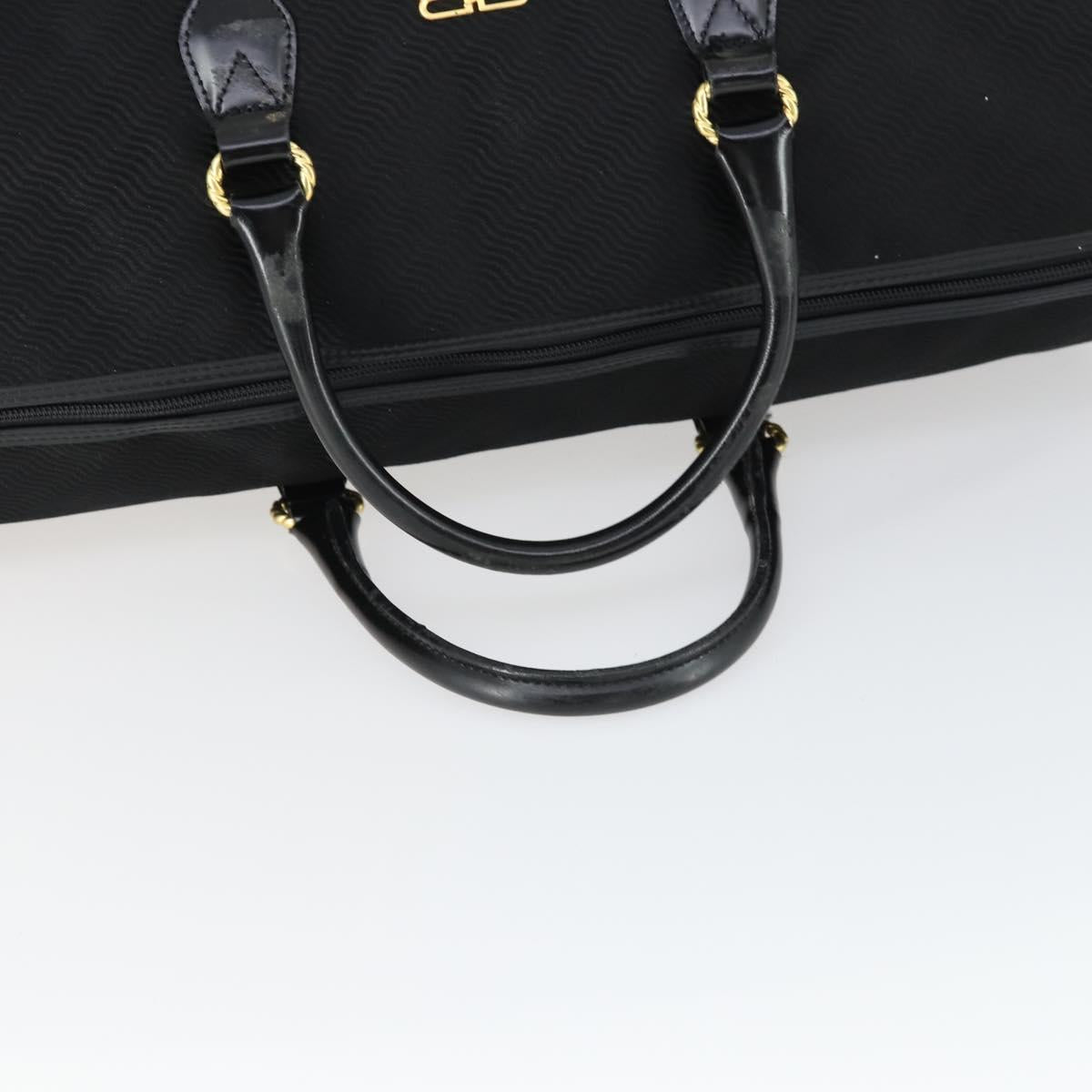 BALENCIAGA Boston Bag Nylon Black Gold Auth bs32561
