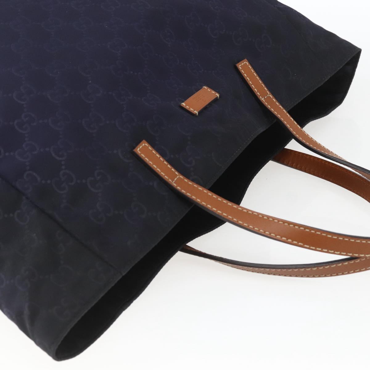 GUCCI GG Nylon Tote Bag Navy 282439 Auth bs32568