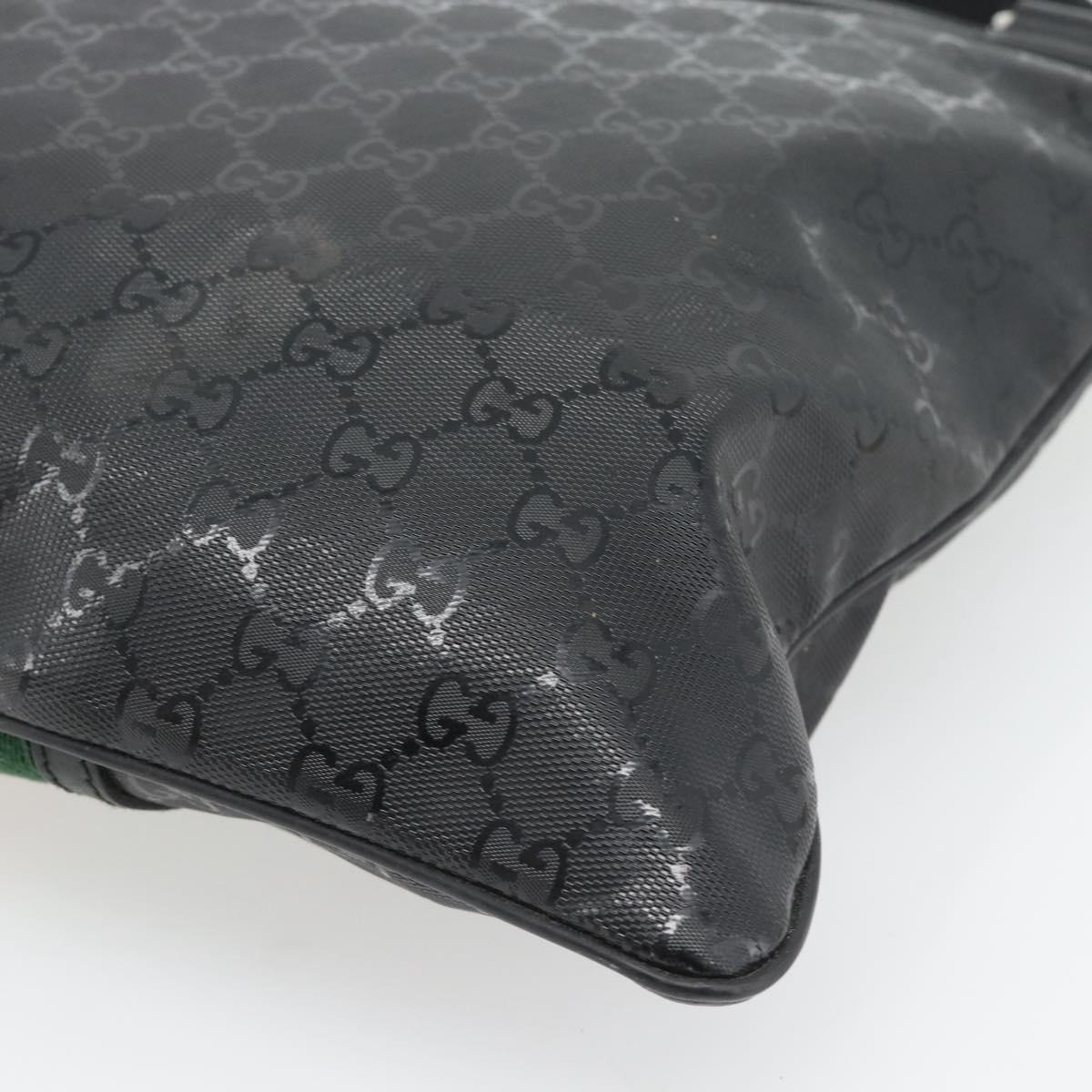 GUCCI GG Implementation Web Sherry Line Bag Black Silver Red 269379 Auth bs32569