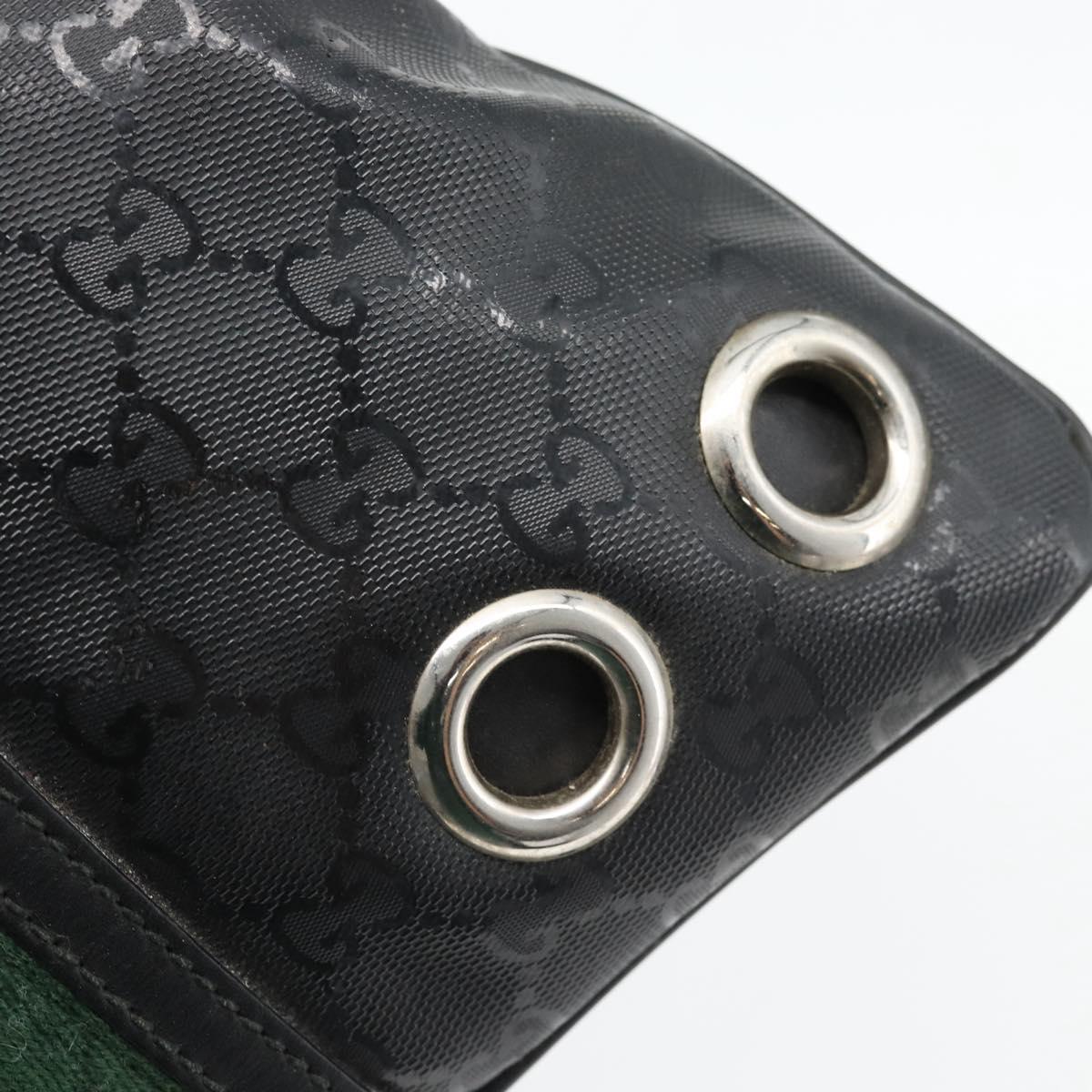 GUCCI GG Implementation Web Sherry Line Bag Black Silver Red 269379 Auth bs32569