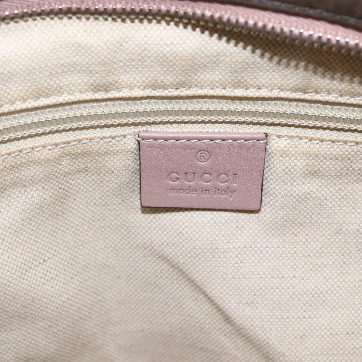 GUCCI GG Canvas Shoulder Bag Nylon Khaki Silver 314529 Auth bs32570