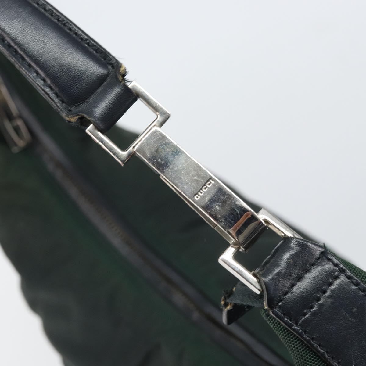 GUCCI Shoulder Bag Nylon Green Silver 001 1955 3444 Auth bs32572