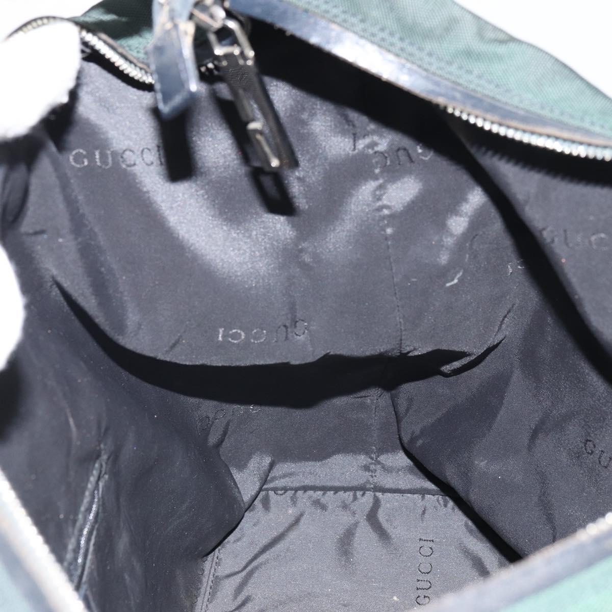 GUCCI Shoulder Bag Nylon Green Silver 001 1955 3444 Auth bs32572
