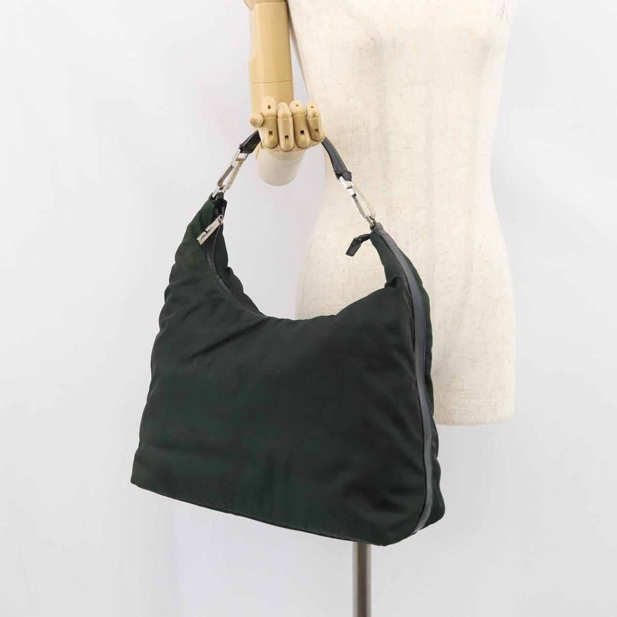 GUCCI Shoulder Bag Nylon Green Silver 001 1955 3444 Auth bs32572