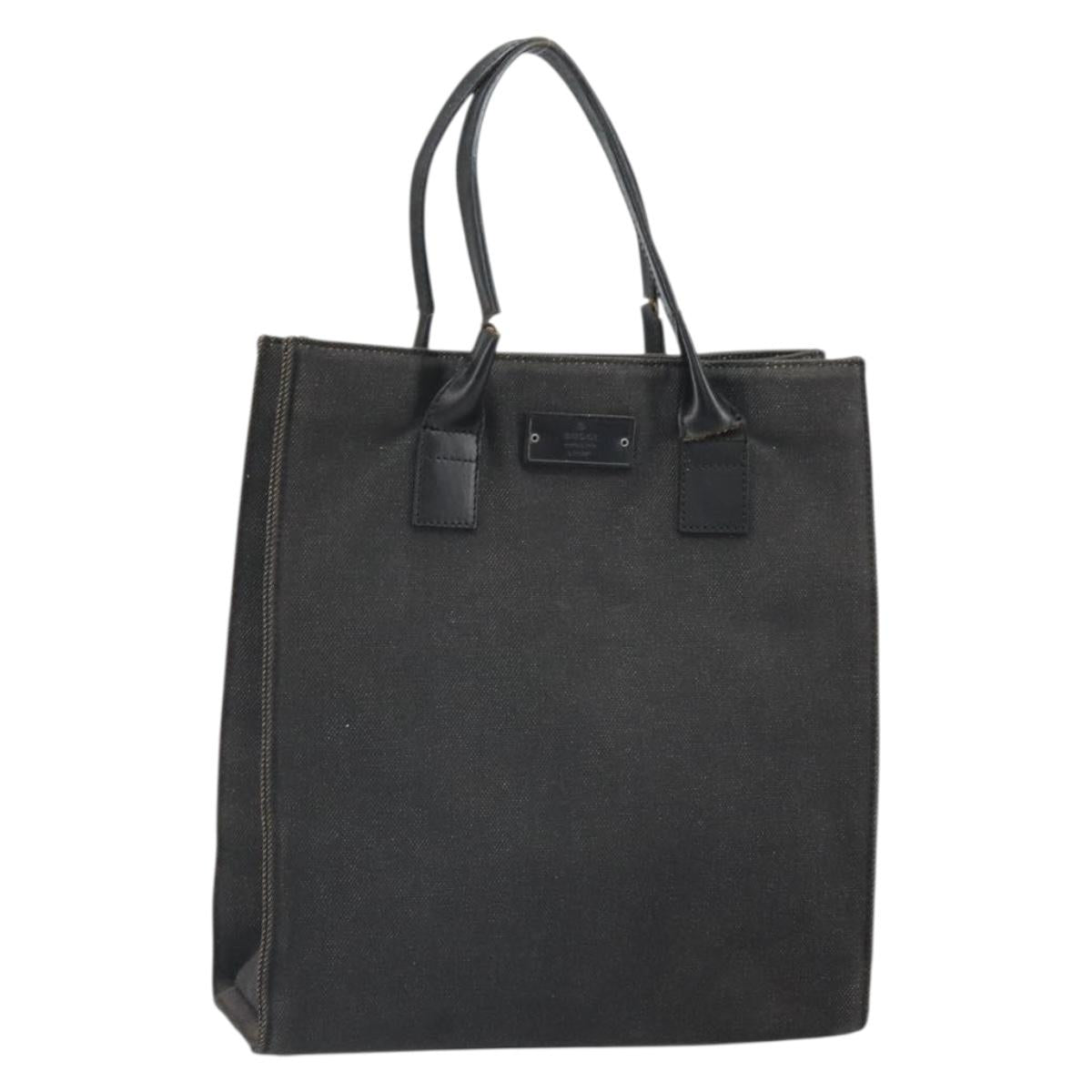 GUCCI Tote Bag Canvas Black 91249 Auth bs32575