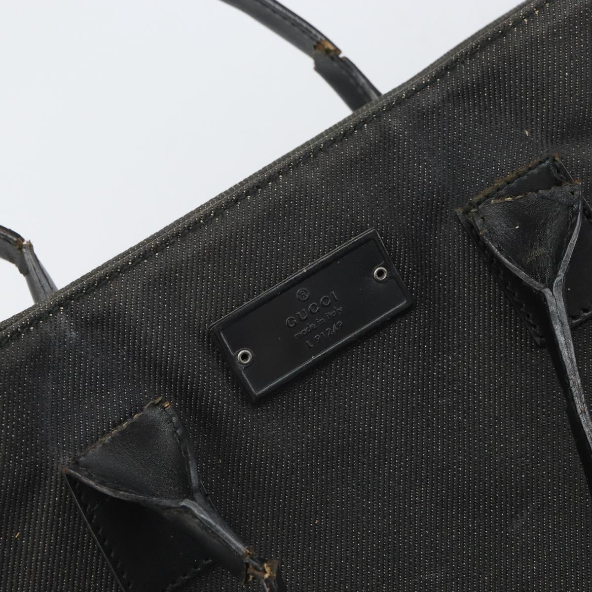 GUCCI Tote Bag Canvas Black 91249 Auth bs32575