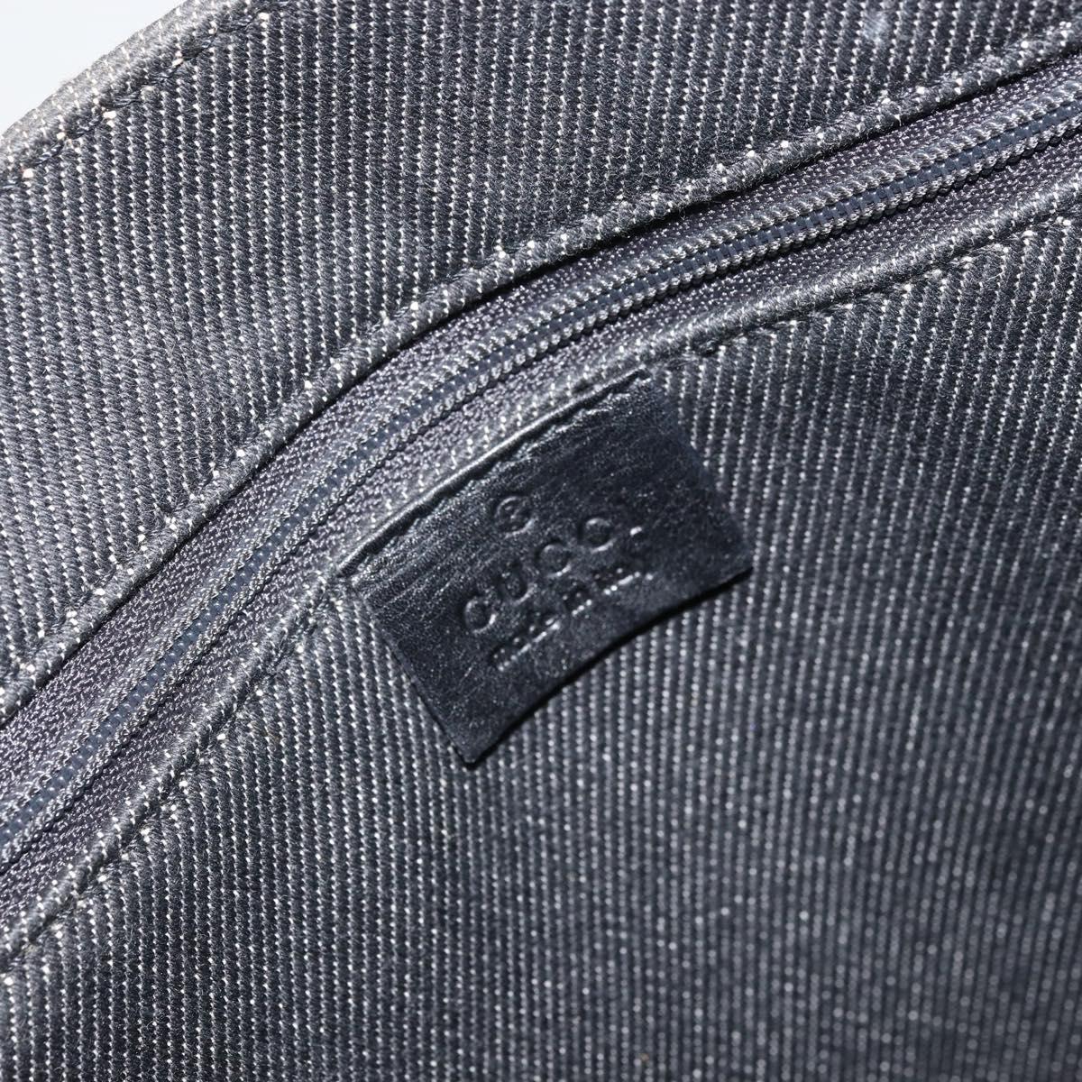 GUCCI Tote Bag Canvas Black 91249 Auth bs32575