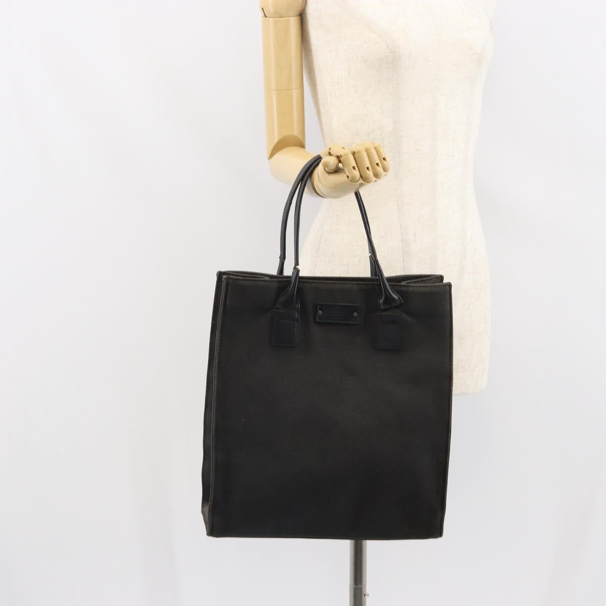 GUCCI Tote Bag Canvas Black 91249 Auth bs32575
