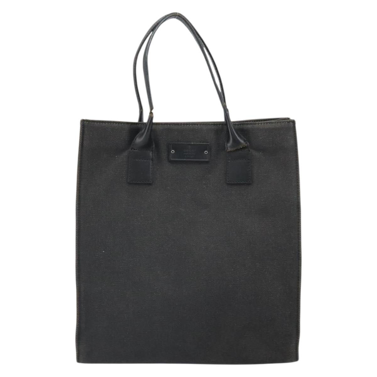 GUCCI Tote Bag Canvas Black 91249 Auth bs32575