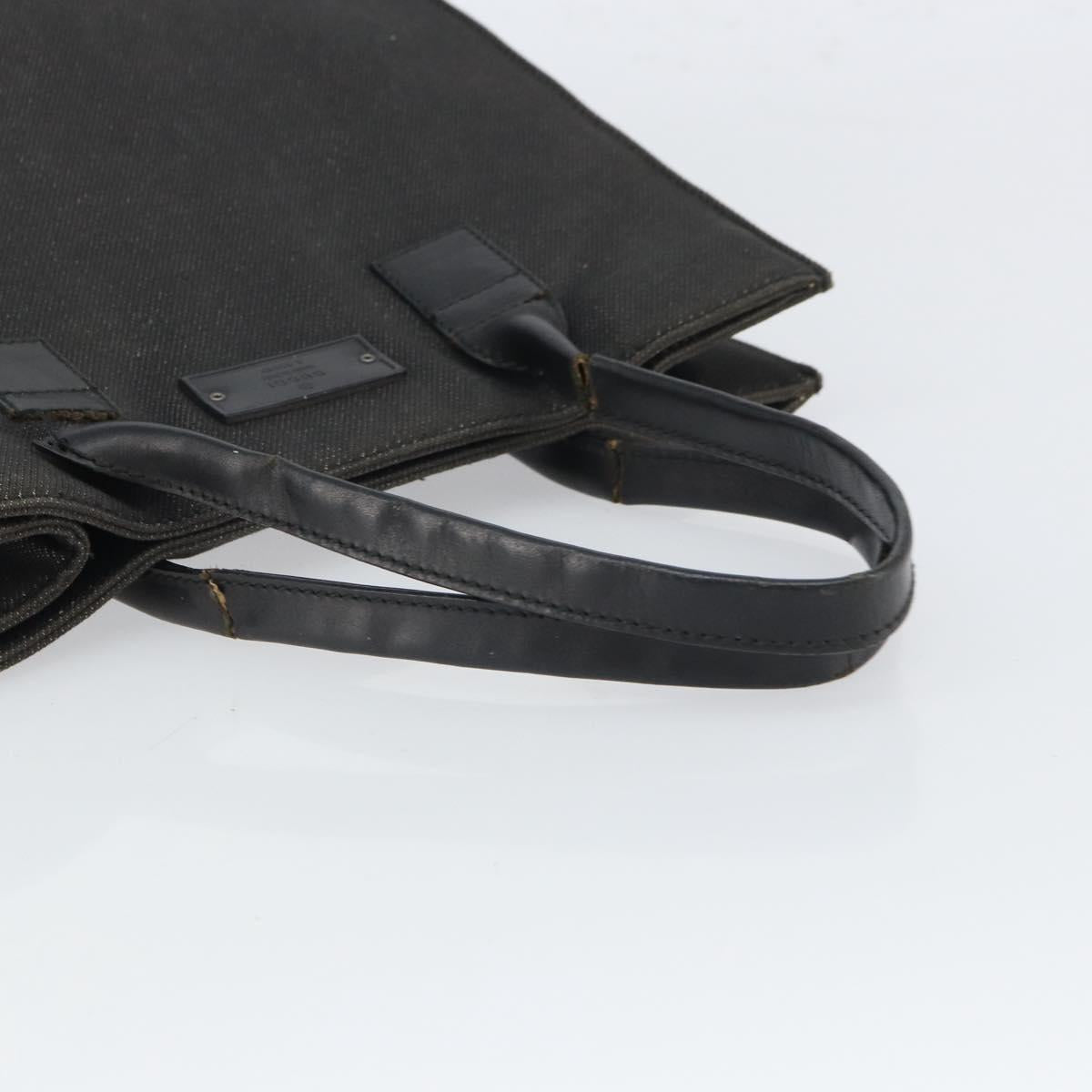 GUCCI Tote Bag Canvas Black 91249 Auth bs32575