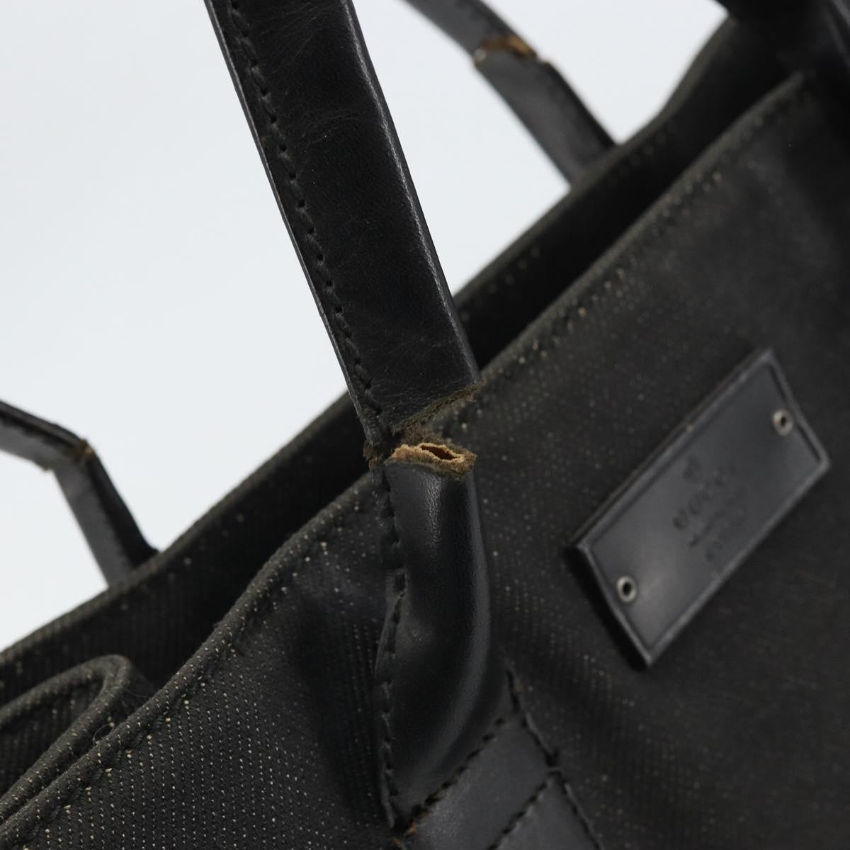GUCCI Tote Bag Canvas Black 91249 Auth bs32575