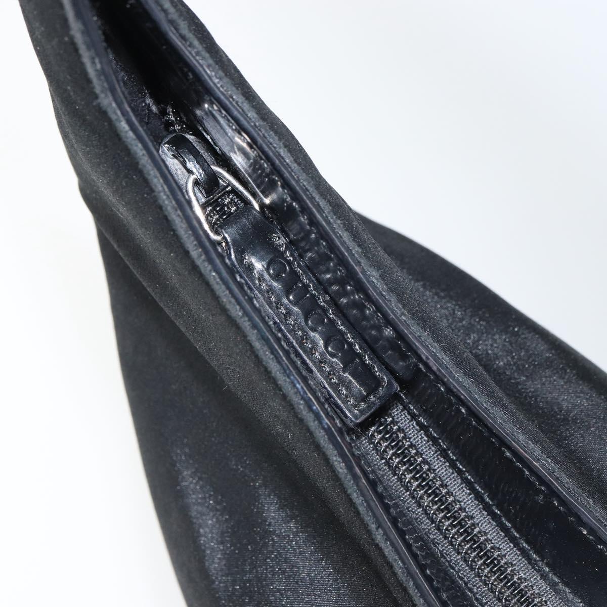 GUCCI Shoulder Bag Nylon Black Silver 001 3010 Auth bs32577