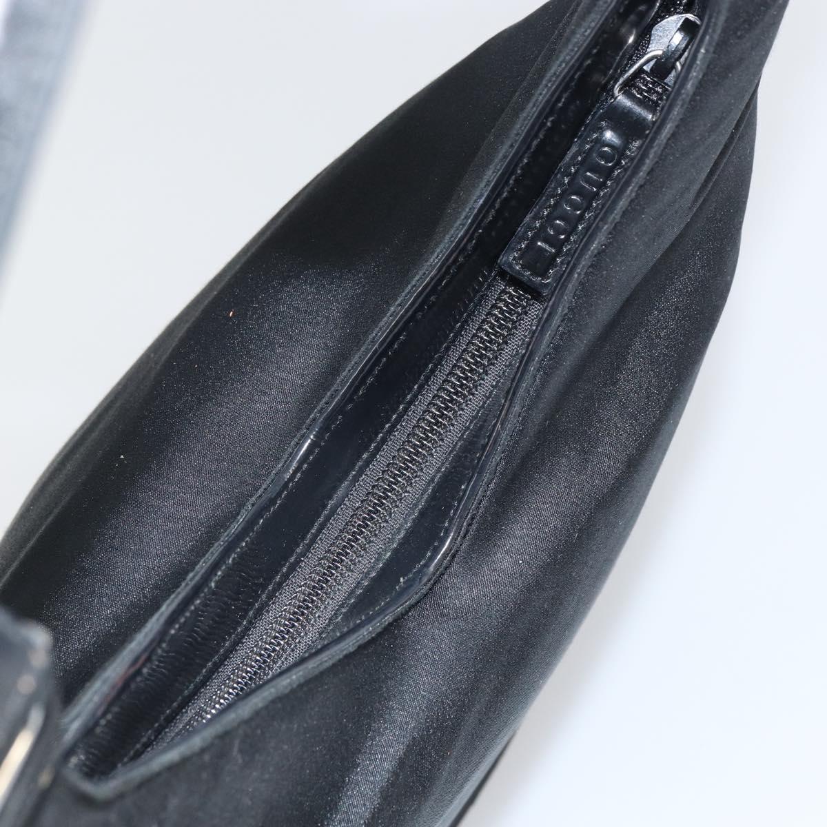 GUCCI Shoulder Bag Nylon Black Silver 001 3010 Auth bs32577