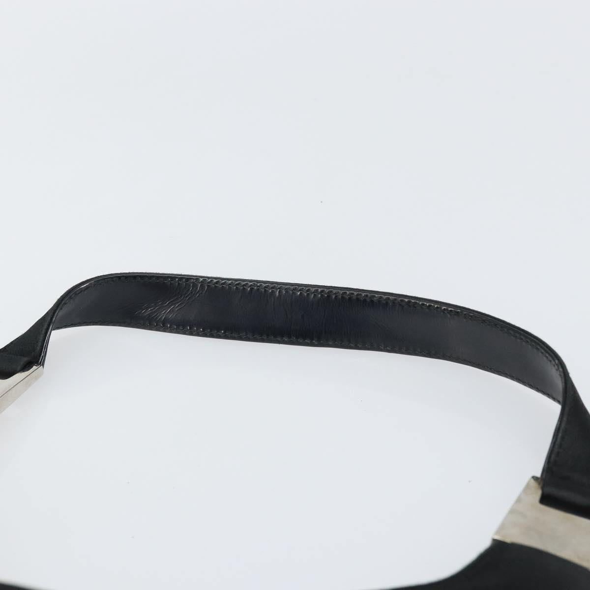 GUCCI Shoulder Bag Nylon Black Silver 001 3010 Auth bs32577