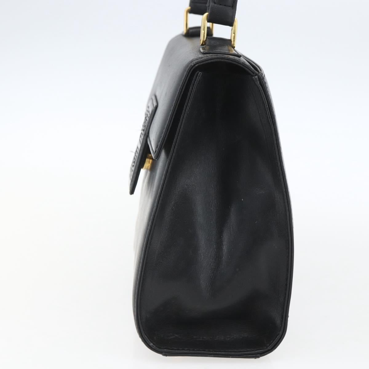 GIVENCHY Hand Bag Leather Black gold Auth bs32578
