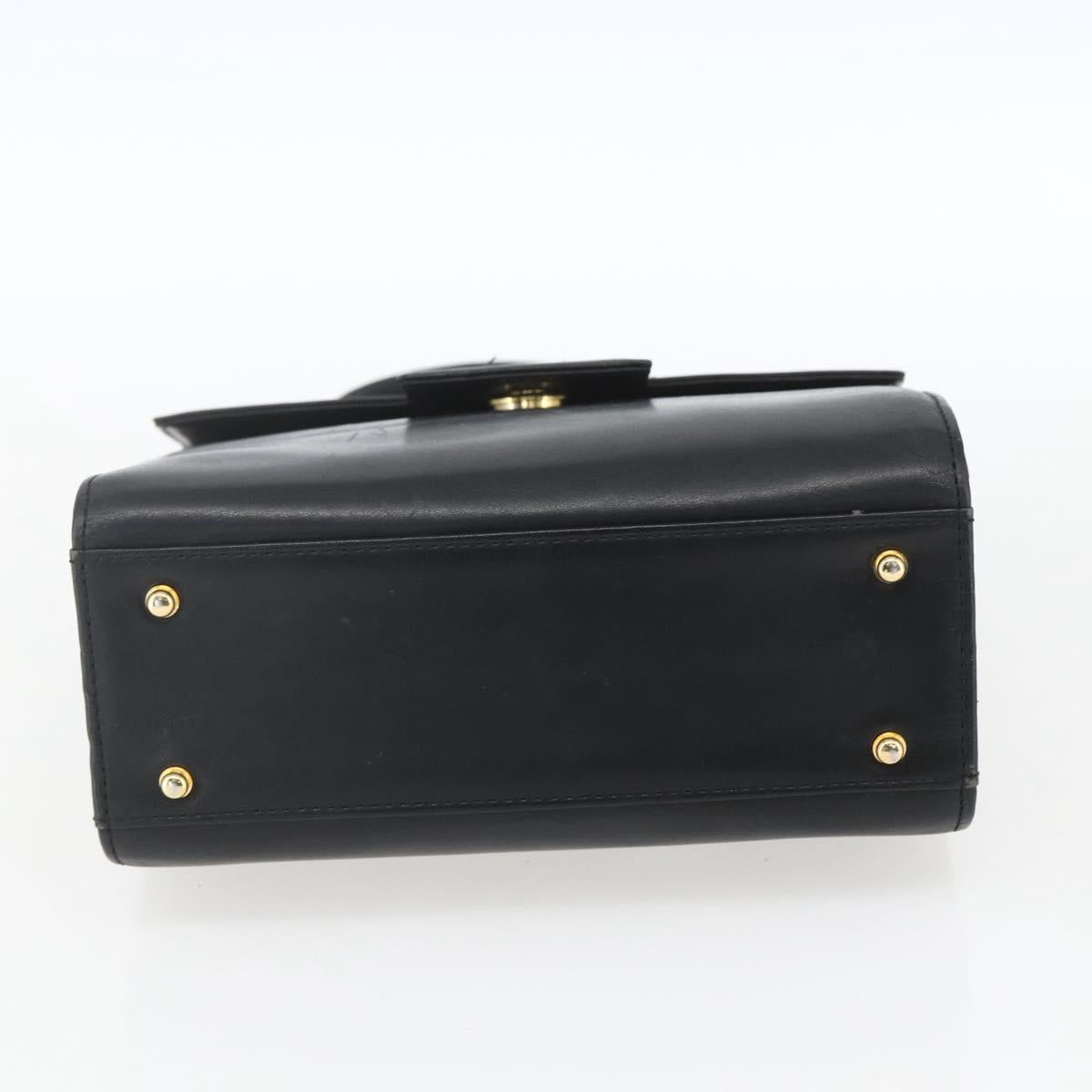 GIVENCHY Hand Bag Leather Black gold Auth bs32578