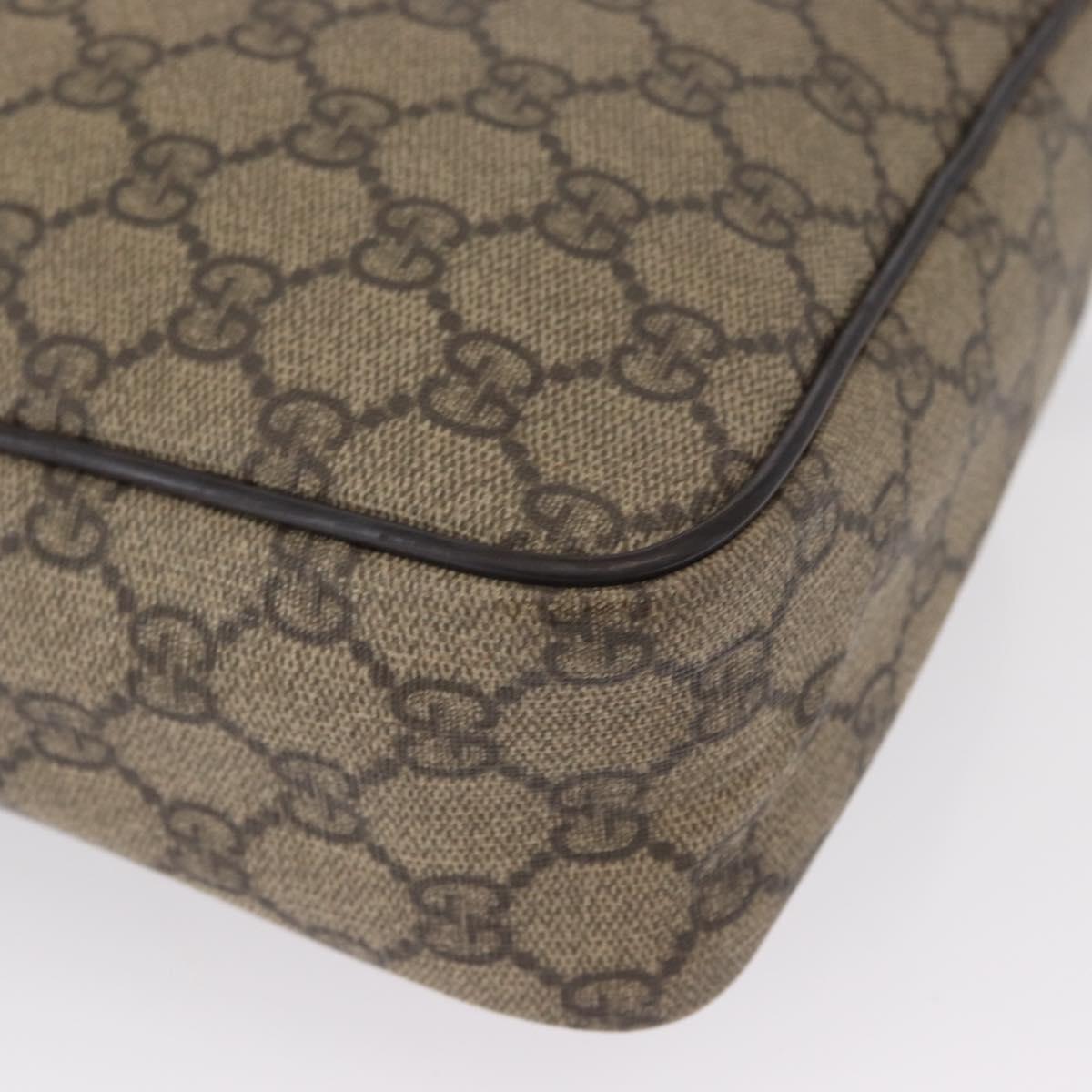 GUCCI GG Supreme Shoulder Bag PVC Beige Gold 233268 Auth bs32580