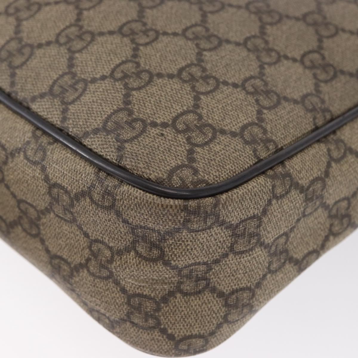 GUCCI GG Supreme Shoulder Bag PVC Beige Gold 233268 Auth bs32580