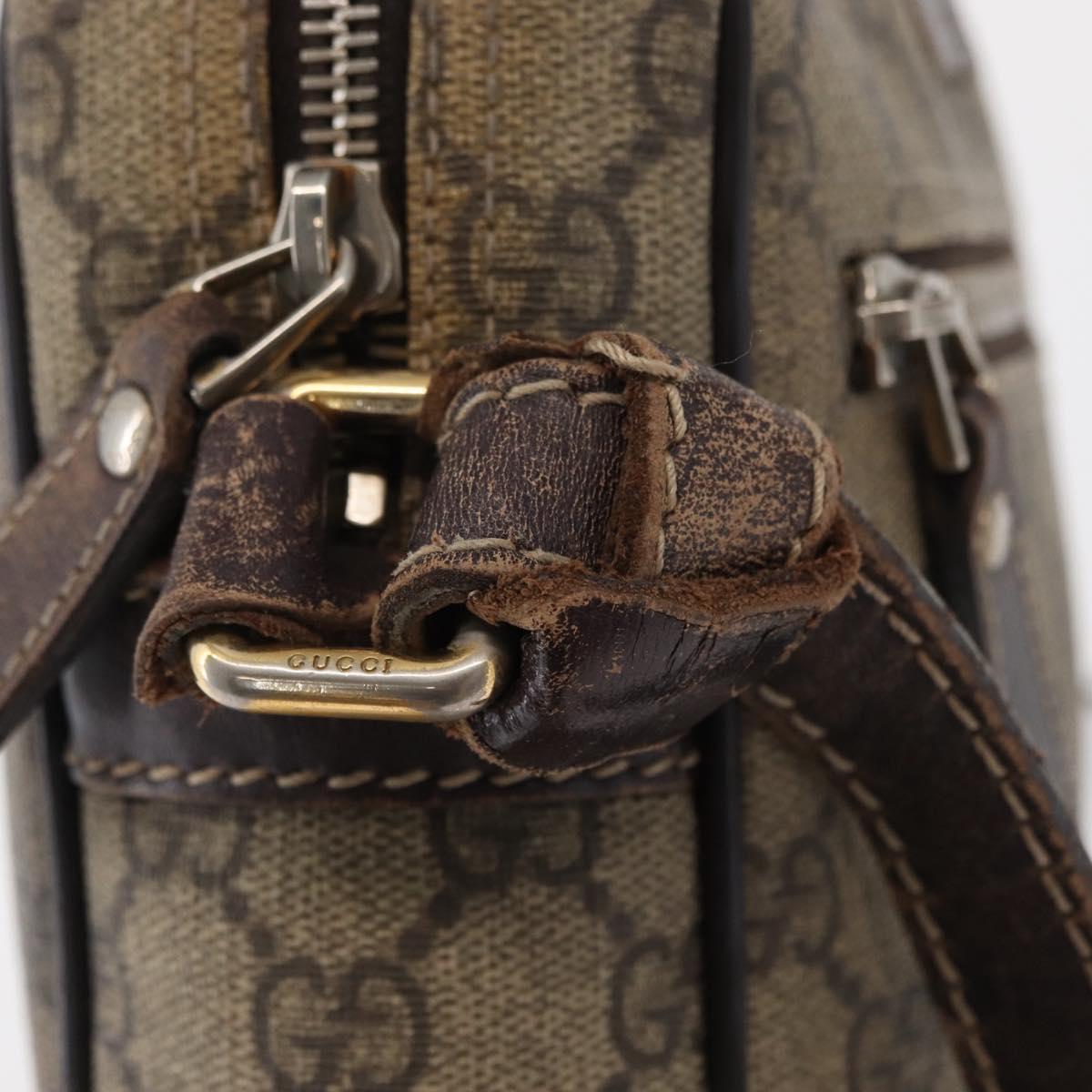 GUCCI GG Supreme Shoulder Bag PVC Beige Gold 233268 Auth bs32580